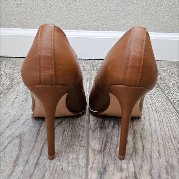 BCBG Harlia Congac Heels with Gold Tone Chain Trim - Picture 6 of 16